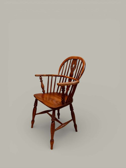 WINDSOR LOW BACK ARMCHAIRS TRUE PAIR IN ASH C1850 - ADDITIONAL PHOTO 3