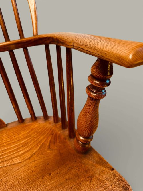 WINDSOR LOW BACK ARMCHAIRS TRUE PAIR IN ASH C1850 - ADDITIONAL PHOTO 14