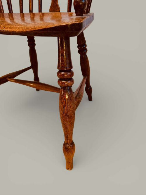 WINDSOR LOW BACK ARMCHAIRS TRUE PAIR IN ASH C1850 - ADDITIONAL PHOTO 15