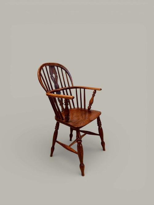 WINDSOR LOW BACK ARMCHAIRS TRUE PAIR IN ASH C1850 - ADDITIONAL PHOTO 9
