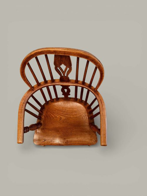 WINDSOR LOW BACK ARMCHAIRS TRUE PAIR IN ASH C1850 - ADDITIONAL PHOTO 12