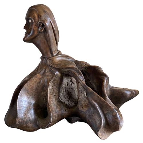 FOLK ART YEW BURR SCULPTURE CARVED HUMAN FORM LIFE SIZE - ADDITIONAL PHOTO 2