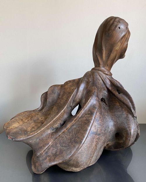 FOLK ART YEW BURR SCULPTURE CARVED HUMAN FORM LIFE SIZE - ADDITIONAL PHOTO 4