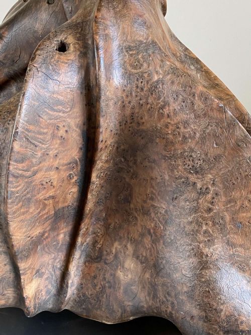 FOLK ART YEW BURR SCULPTURE CARVED HUMAN FORM LIFE SIZE - ADDITIONAL PHOTO 12
