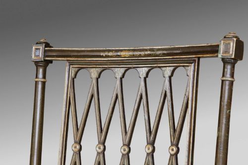 REGENCY SHERATON STYLE DECORATED DINING CHAIRS 19TH C - ADDITIONAL PHOTO 3