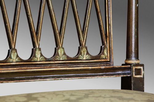 REGENCY SHERATON STYLE DECORATED DINING CHAIRS 19TH C - ADDITIONAL PHOTO 5