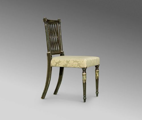 REGENCY SHERATON STYLE DECORATED DINING CHAIRS 19TH C - ADDITIONAL PHOTO 6