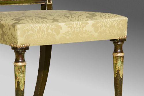 REGENCY SHERATON STYLE DECORATED DINING CHAIRS 19TH C - ADDITIONAL PHOTO 8