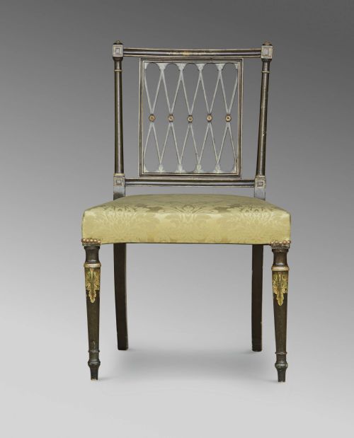 REGENCY SHERATON STYLE DECORATED DINING CHAIRS 19TH C - ADDITIONAL PHOTO 10
