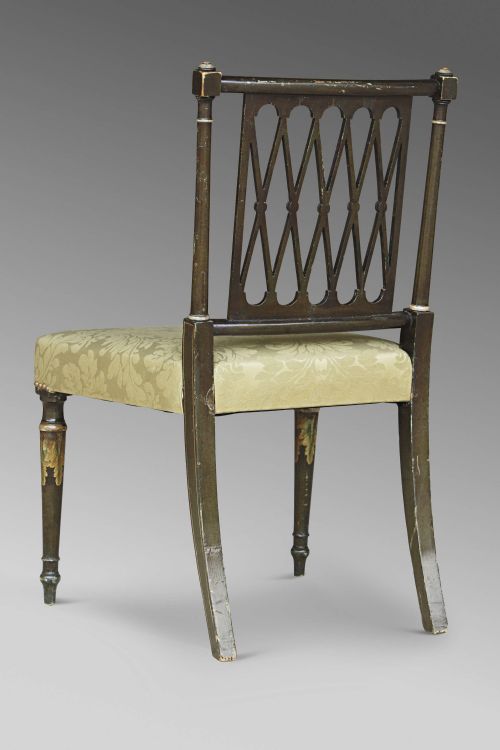 REGENCY SHERATON STYLE DECORATED DINING CHAIRS 19TH C - ADDITIONAL PHOTO 12