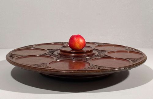 LATE 19TH CENTURY ENGLISH CARVED ROTATING LAZY SUSAN - ADDITIONAL PHOTO 3