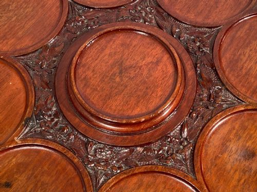 LATE 19TH CENTURY ENGLISH CARVED ROTATING LAZY SUSAN - ADDITIONAL PHOTO 5