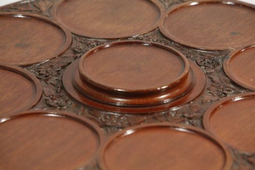 LATE 19TH CENTURY ENGLISH CARVED ROTATING LAZY SUSAN - ADDITIONAL PHOTO 6