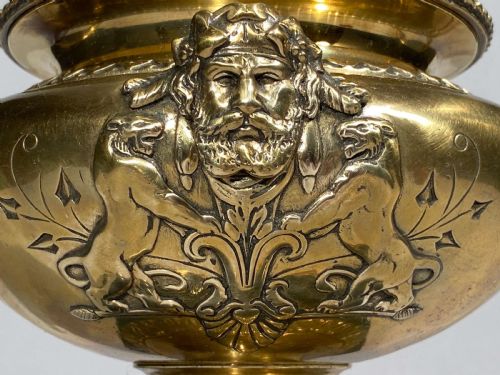 BRONZE URN VASES FRENCH PAIR ON MARBLE BASES 19TH CENTURY - ADDITIONAL PHOTO 4