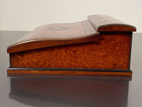 FRENCH WALNUT BURR CAMPAIGN WRITING SLOPE BRASS INLAY 19TH C - ADDITIONAL PHOTO 14