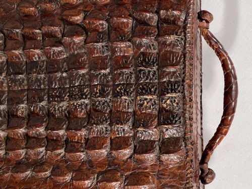 CROCODILE ALLIGATOR LEATHER HORNBACK SUITCASE STORAGE CASE - ADDITIONAL PHOTO 8