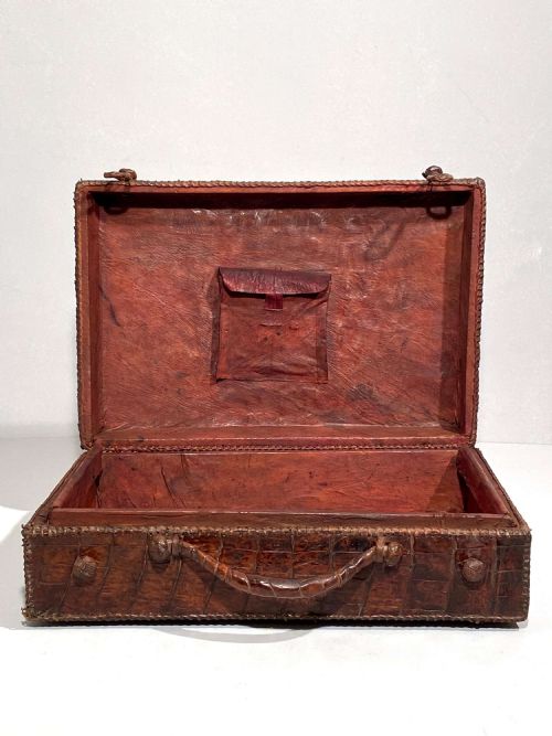 CROCODILE ALLIGATOR LEATHER HORNBACK SUITCASE STORAGE CASE - ADDITIONAL PHOTO 9
