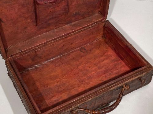 CROCODILE ALLIGATOR LEATHER HORNBACK SUITCASE STORAGE CASE - ADDITIONAL PHOTO 10