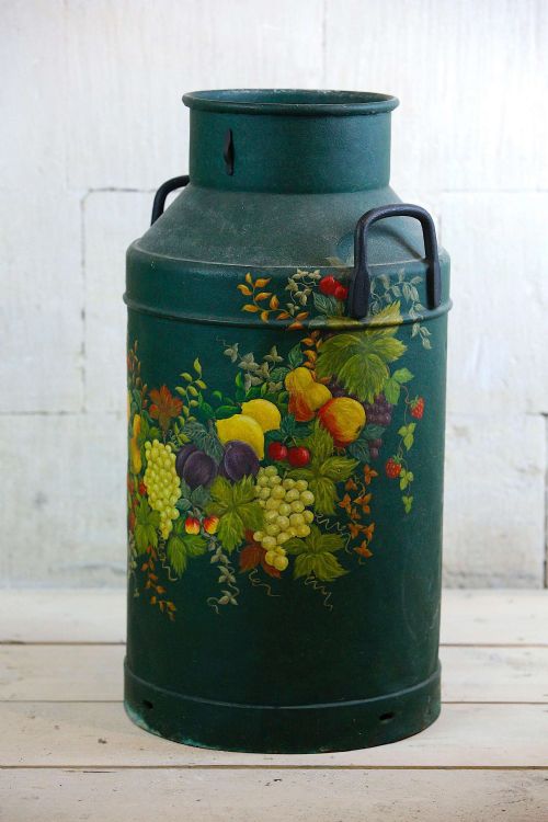 MILK CHURN PAINTED JARDINIERE UMBRELLA POT - ADDITIONAL PHOTO 1