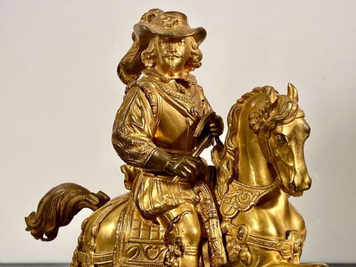 EQUESTRIAN GILT BRONZE ORMOLU STATUETTE OF CHARLES L HORSEBACK RIDING 19TH C - ADDITIONAL PHOTO 9