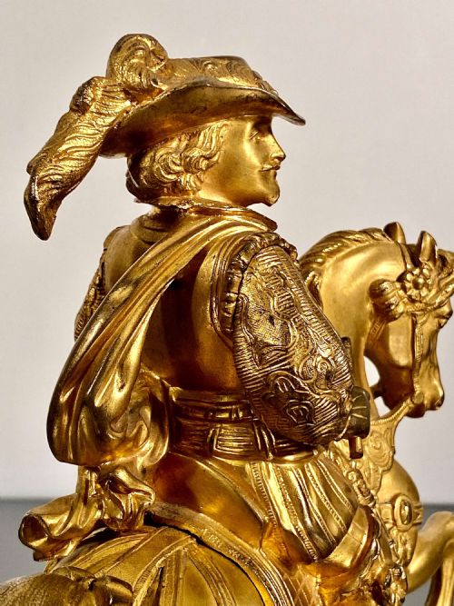 EQUESTRIAN GILT BRONZE ORMOLU STATUETTE OF CHARLES L HORSEBACK RIDING 19TH C - ADDITIONAL PHOTO 10