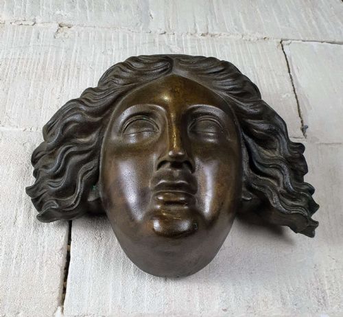 GRECIAN FEMALE BRONZE HEAD SCULPTURE - ADDITIONAL PHOTO 1