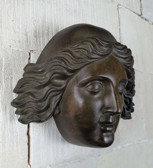 GRECIAN FEMALE BRONZE HEAD SCULPTURE - ADDITIONAL PHOTO 3