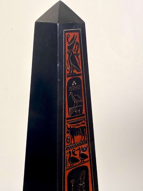 EGYPTIAN REVIVAL BLACK ROUGE GRIOTTE MARBLE OBELISK GRAND TOUR PAIR 19TH CENTURY - ADDITIONAL PHOTO 5
