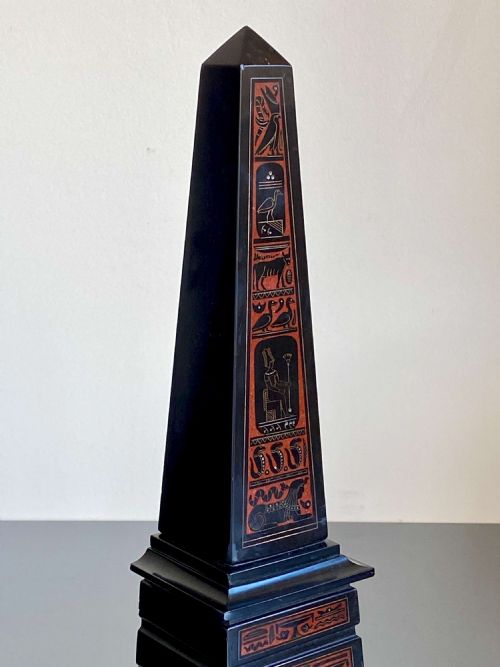 EGYPTIAN REVIVAL BLACK ROUGE GRIOTTE MARBLE OBELISK GRAND TOUR PAIR 19TH CENTURY - ADDITIONAL PHOTO 7