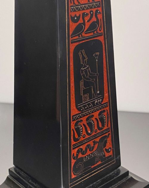 EGYPTIAN REVIVAL BLACK ROUGE GRIOTTE MARBLE OBELISK GRAND TOUR PAIR 19TH CENTURY - ADDITIONAL PHOTO 8