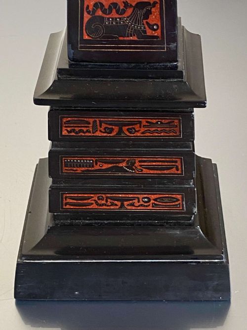 EGYPTIAN REVIVAL BLACK ROUGE GRIOTTE MARBLE OBELISK GRAND TOUR PAIR 19TH CENTURY - ADDITIONAL PHOTO 10