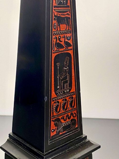 EGYPTIAN REVIVAL BLACK ROUGE GRIOTTE MARBLE OBELISK GRAND TOUR PAIR 19TH CENTURY - ADDITIONAL PHOTO 11