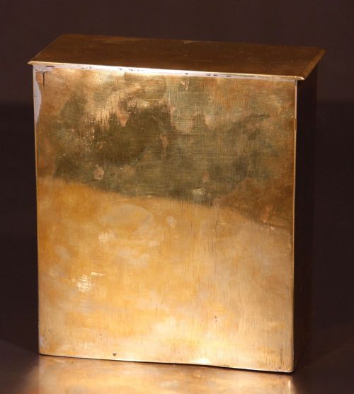 JEWELRY BOX APPRENTICE CHEST BRASS ENGRAVED THISTLE MINIATURE - ADDITIONAL PHOTO 3