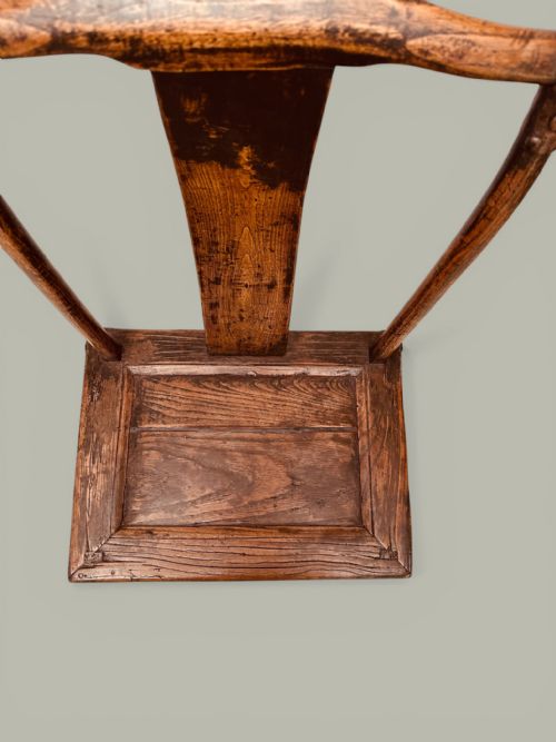 CHINESE LAMP HANGER CHAIRS PAIR IN ELM C1880 - ADDITIONAL PHOTO 4