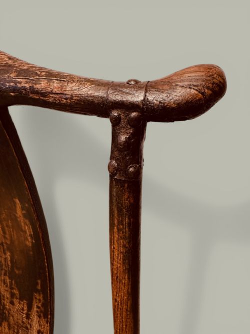 CHINESE LAMP HANGER CHAIRS PAIR IN ELM C1880 - ADDITIONAL PHOTO 6