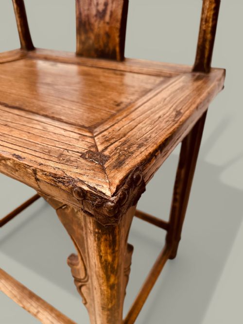 CHINESE LAMP HANGER CHAIRS PAIR IN ELM C1880 - ADDITIONAL PHOTO 7