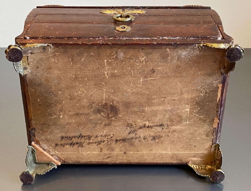 REGENCY LEATHER BOUND WRITING SLOPE SEWING JEWELLERY BOX ENGRAVED K 1818 - ADDITIONAL PHOTO 18