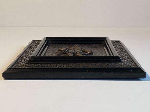 PAIR OF WHITE METAL AND GILDED BRONZE RELIEF PLAQUES WITH 17C FIGURES - ADDITIONAL PHOTO 9
