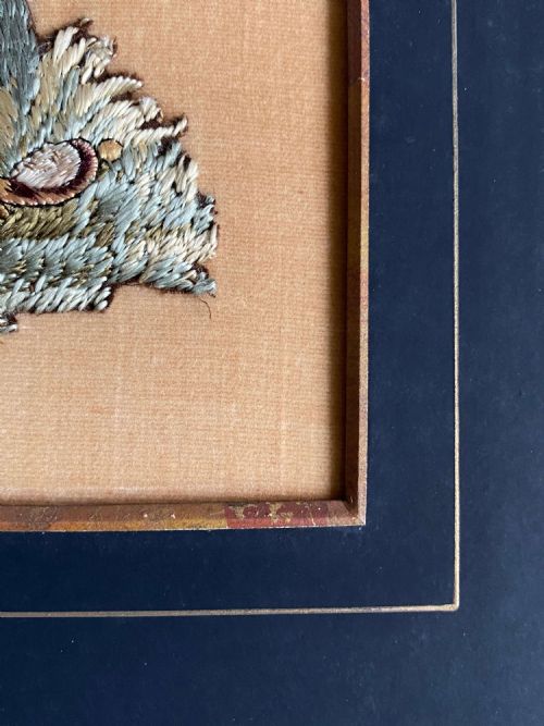 SILK EMBROIDERY NEEDLEWORK MOUNTED PICTURE PANEL 19THC - ADDITIONAL PHOTO 9