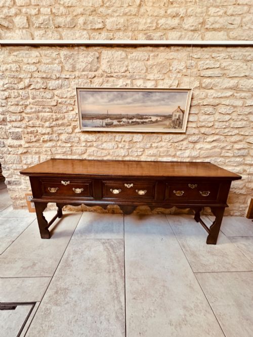 OAK DRESSER BASE WITH BLIND SILHOUETTE LEGS C1760