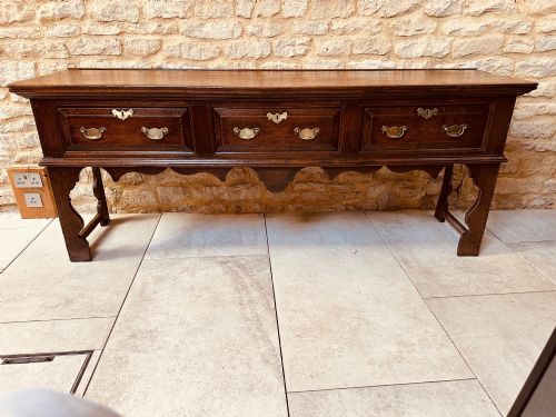 OAK DRESSER BASE WITH BLIND SILHOUETTE LEGS C1760 - ADDITIONAL PHOTO 9