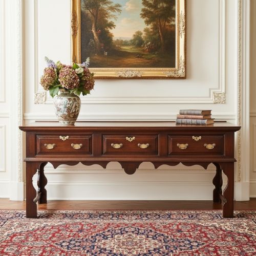 OAK DRESSER BASE WITH BLIND SILHOUETTE LEGS C1760 - ADDITIONAL PHOTO 11