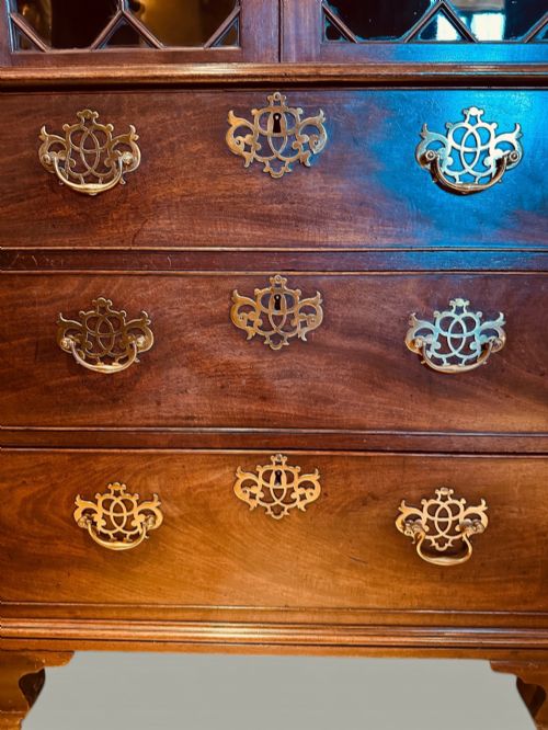 GLAZED TOP BOOKCASE ON CHEST MAHOGANY C1820 - ADDITIONAL PHOTO 4