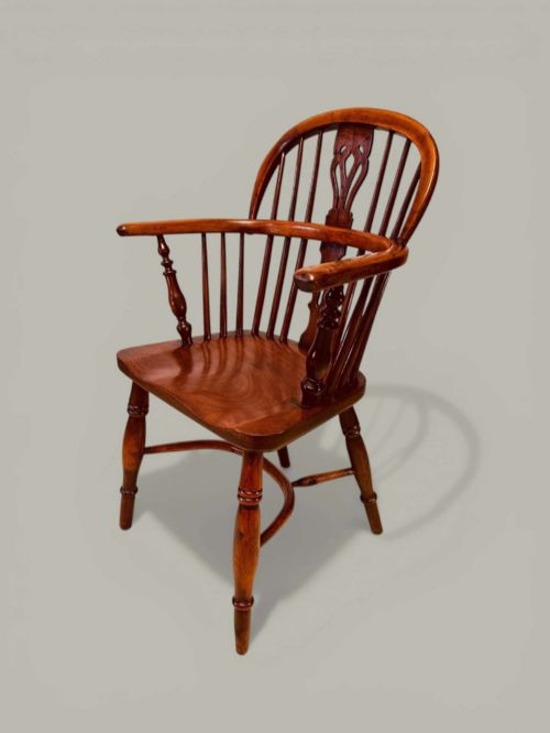 WINDSOR LOW BACK ARMCHAIR, YEW & ELM C1860