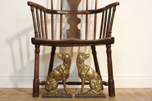 Brass Hunting Dog Doorstops English 19th Century