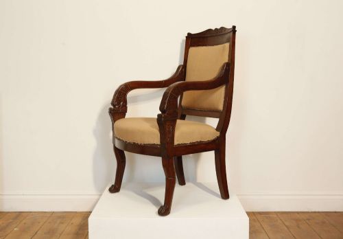 Early 19th Century Smart French Empire Mahogany Side or Desk Chair