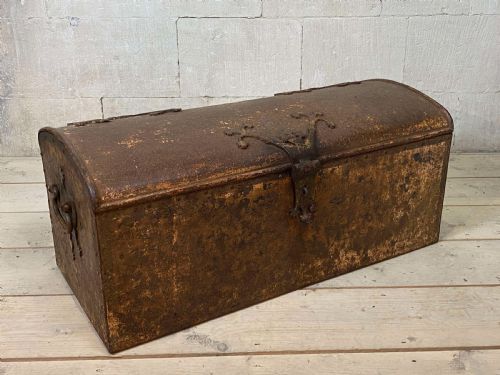 Antique Iron Trunk 18th Century