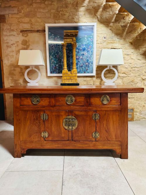 Chinese Dresser Base / Altar Cabinet in Elm, Ming Dynasty, C1890