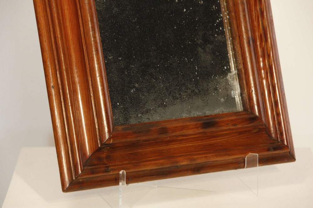 A pair of matching rectangular wall mirrors with deep moulded pine frames and distressed glass plates. View III