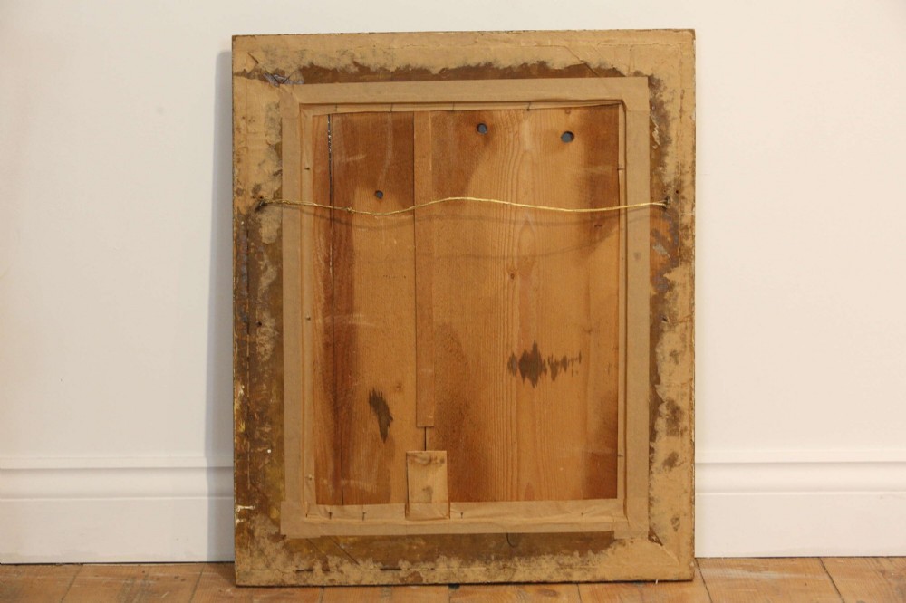 A 19th-century French rectangular giltwood wall mirror featuring a moulded frame with detailed borders and a heavily foxed glass plate. View XV